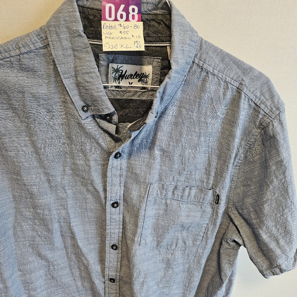 💛 Hurley szXL Short Sleeve Button Down Top